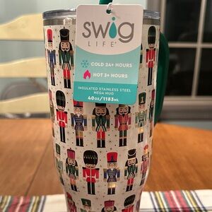 Swig Life Nutcracker Insulated Stainless Steel Mega Mug - White and Green